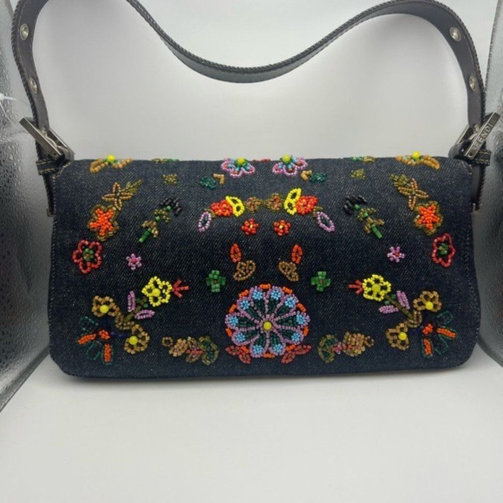 Fendi Denim Beaded BaguetteSOLD - Picture 8 of 15
